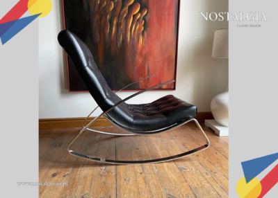Mid Century Modern Milo Baughmann rocking chair fotel bujany